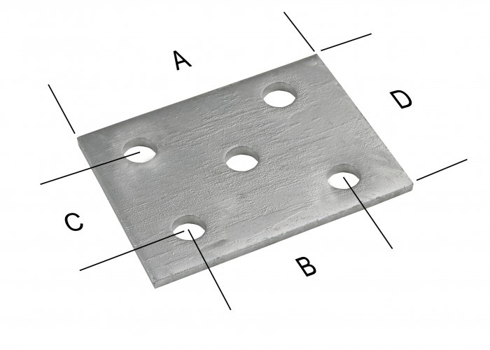 5Hole Tie Plate, Galvanized 4''x37/8'' CE Smith Online Store